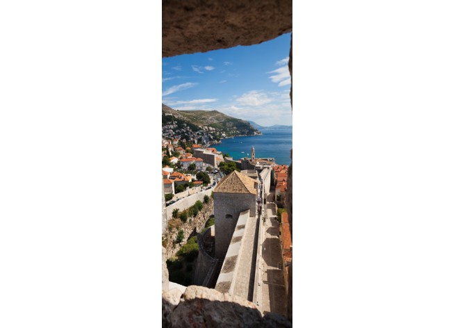 Наклейка на дверь Вид из башни на город, Хорватия